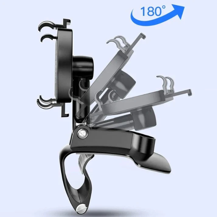 Durable universal car phone holder, ABS plastic, ensures secure hands-free smartphone use while driving safely.