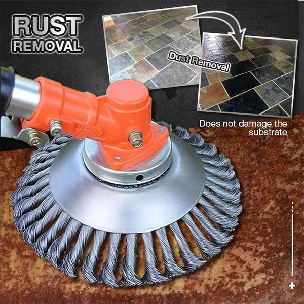Heavy-duty universal carbon steel trimmer head for efficient weed removal & garden maintenance.