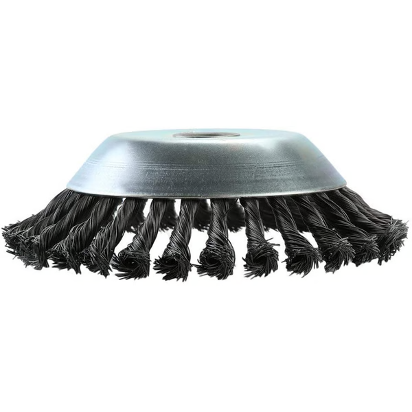 Carbon steel weed brush for trimmers, excellent for tough yard work and outdoor landscaping projects.