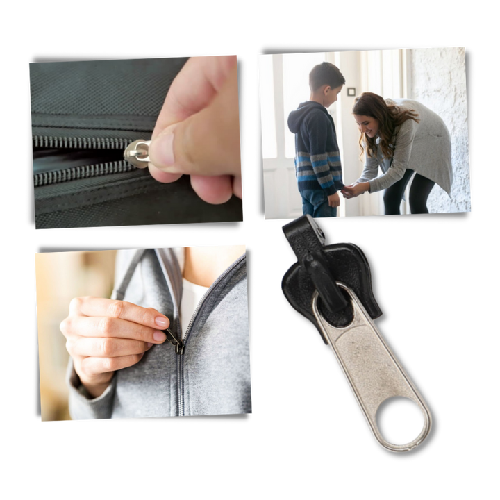 Universal Clip-On Zipper Repair Kit with instant fix sliders for clothing, bags & jackets. Easy DIY replacement.