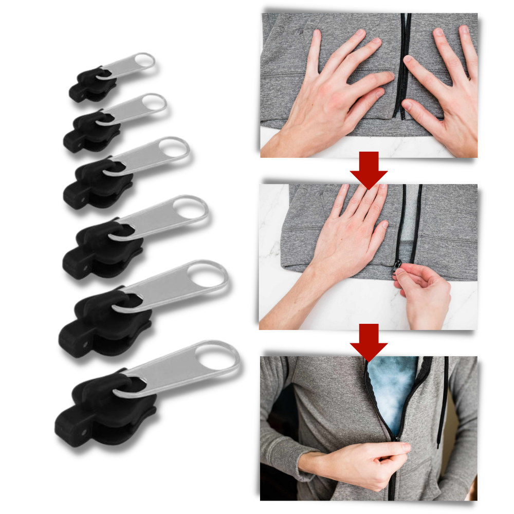 DIY zipper repair kit for coats, tents, jeans. Easy clip-on slider for quick & universal zipper replacement.