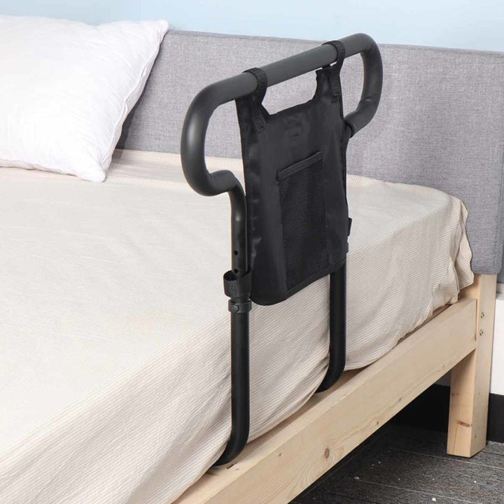 Senior assist bed rail, a sturdy mobility aid promoting independent living & fall prevention for elderly.