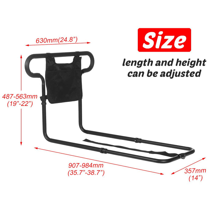 Adjustable universal bed rail for seniors, enhancing safety & offering sturdy support for getting in/out of bed.