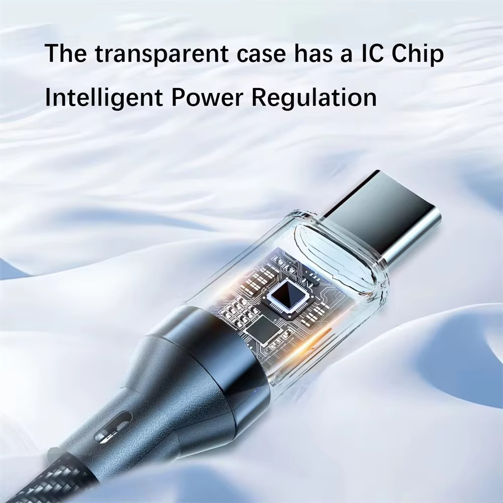 Durable Type-C fast charging & data sync cable featuring an LED display for real-time power monitoring.