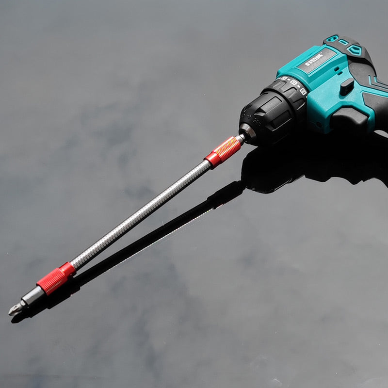 Flexible drill bit extension tool, magnetic universal screwdriver bit holder for hard-to-reach DIY spots.