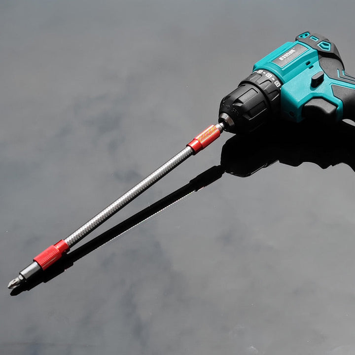 Flexible drill bit extension tool, magnetic universal screwdriver bit holder for hard-to-reach DIY spots.
