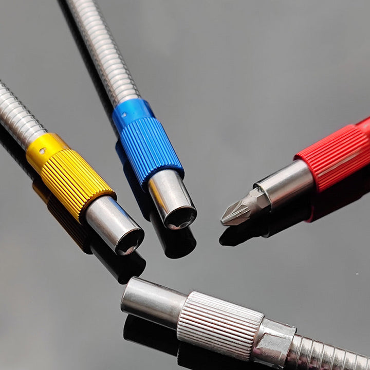 FlexBit universal flexible extension bit holder, magnetic tip for drills & screwdrivers in tight spaces.
