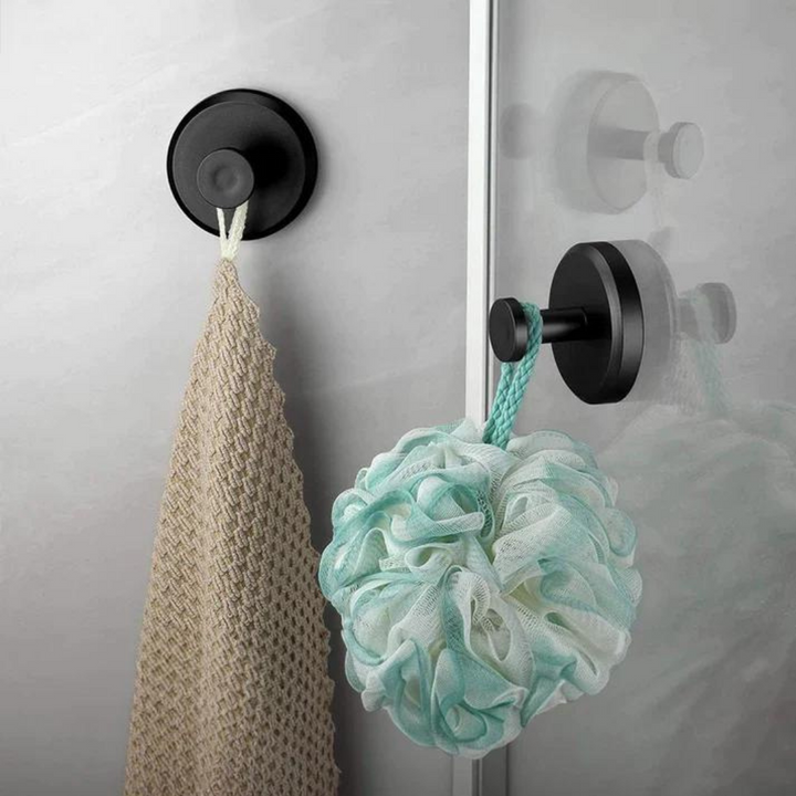 No-drill instant grip suction hooks, easy install for quick kitchen & bathroom storage.