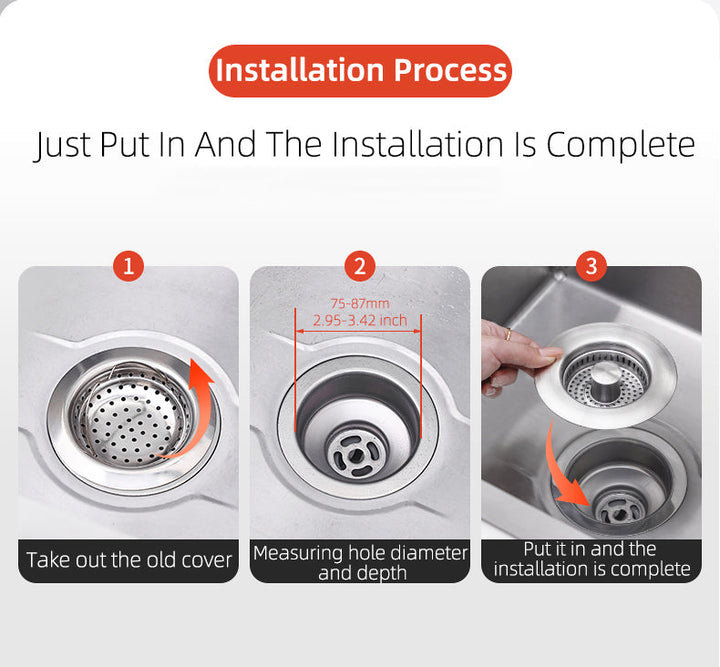 Upgrade your kitchen with this easy-installation universal sink drain strainer & stopper for clog-free drains.