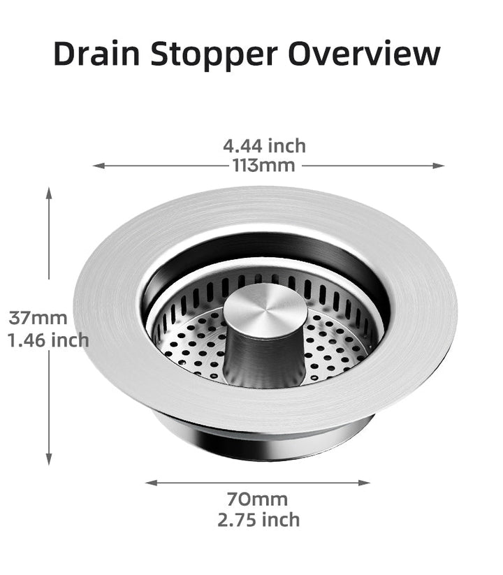 Smart kitchen sink drain strainer and stopper. Multipurpose waste filter & drain protector for effective clog prevention.