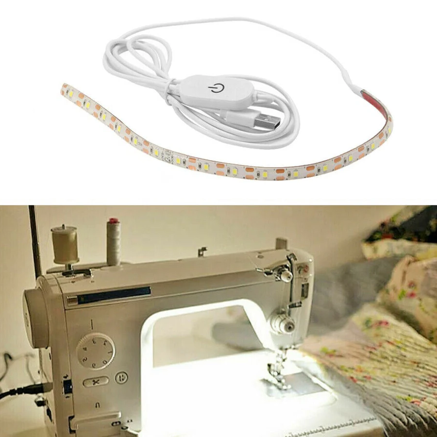 Easy-install dimmable LED sewing light strip, illuminating workspace for precision sewing, quilting, and crafting projects.