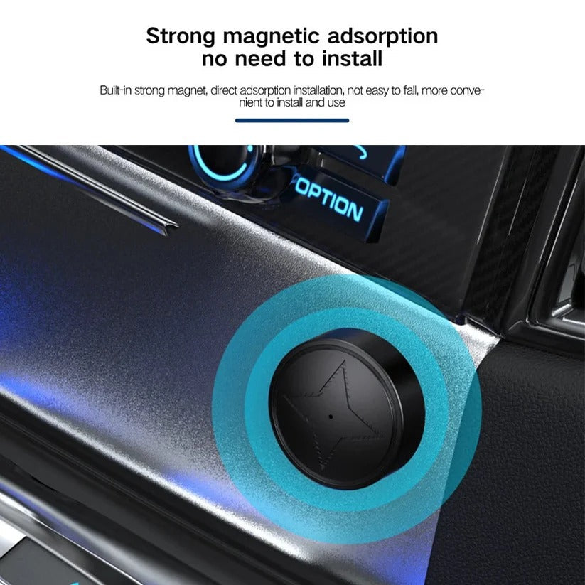Water-resistant magnetic GPS tracker, mini size for versatile tracking.