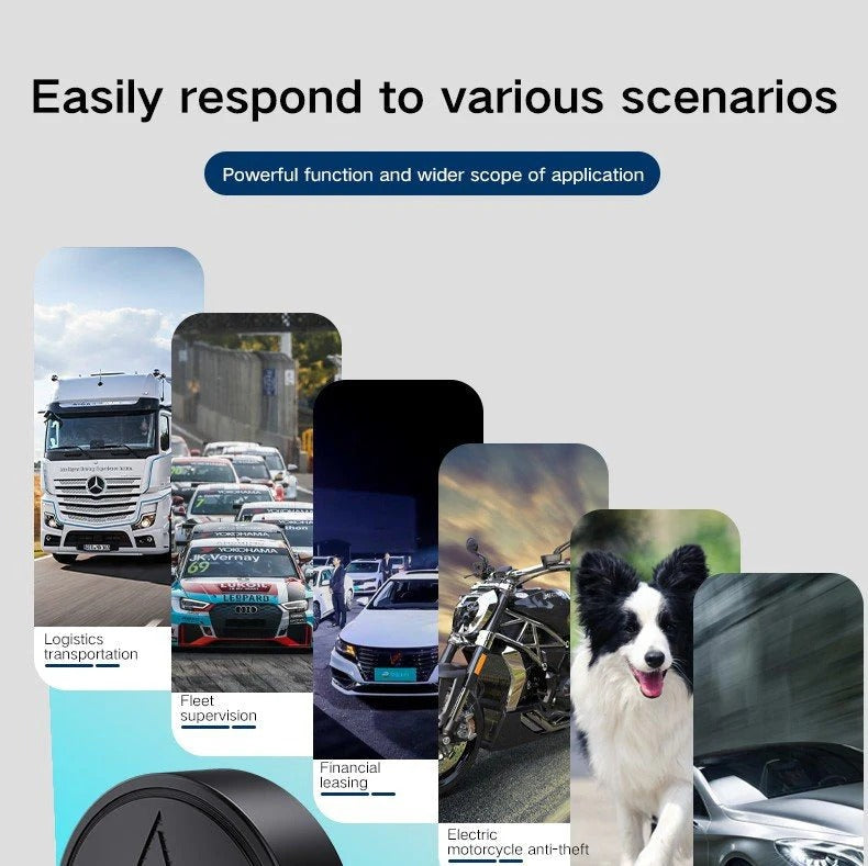 Universal magnetic GPS tracker, 4G real-time updates for security.