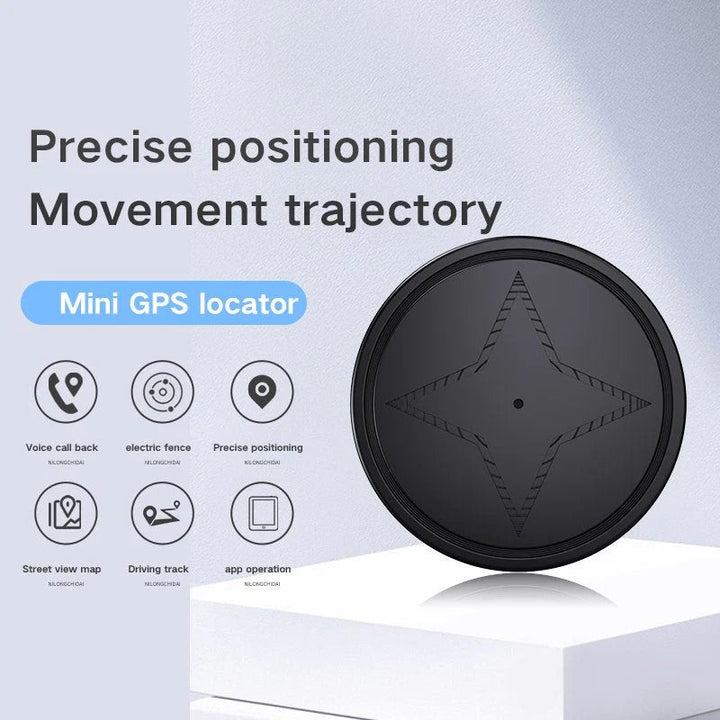 Compact magnetic GPS for pets, water-resistant for outdoor adventures.