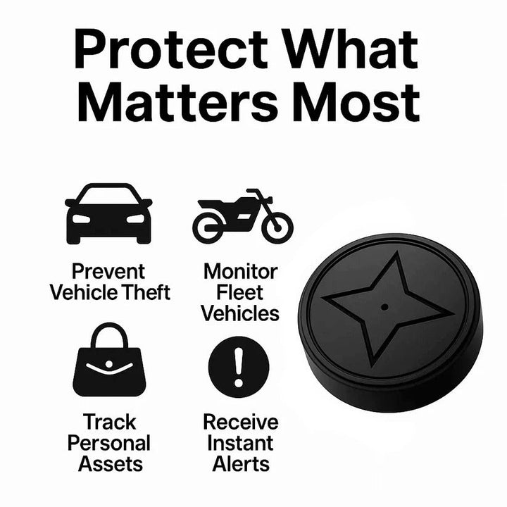 Real-time 4G GPS tracker, magnetic design for easy attachment to assets.
