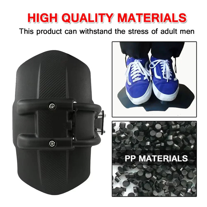 Close-up of universal motorcycle rear mudguard fender, a key bike protection part