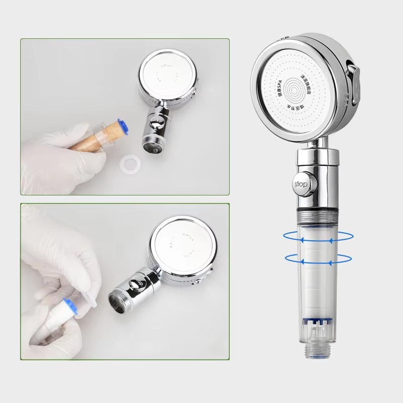 Bathroom accessory: universal shower filter cartridge for cleaner water & healthier living.