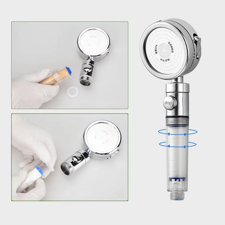 Bathroom accessory: universal shower filter cartridge for cleaner water & healthier living.
