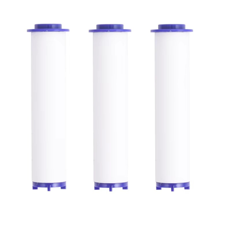 Shower filter cartridge for healthier skin & hair, reducing chlorine & hard water minerals.