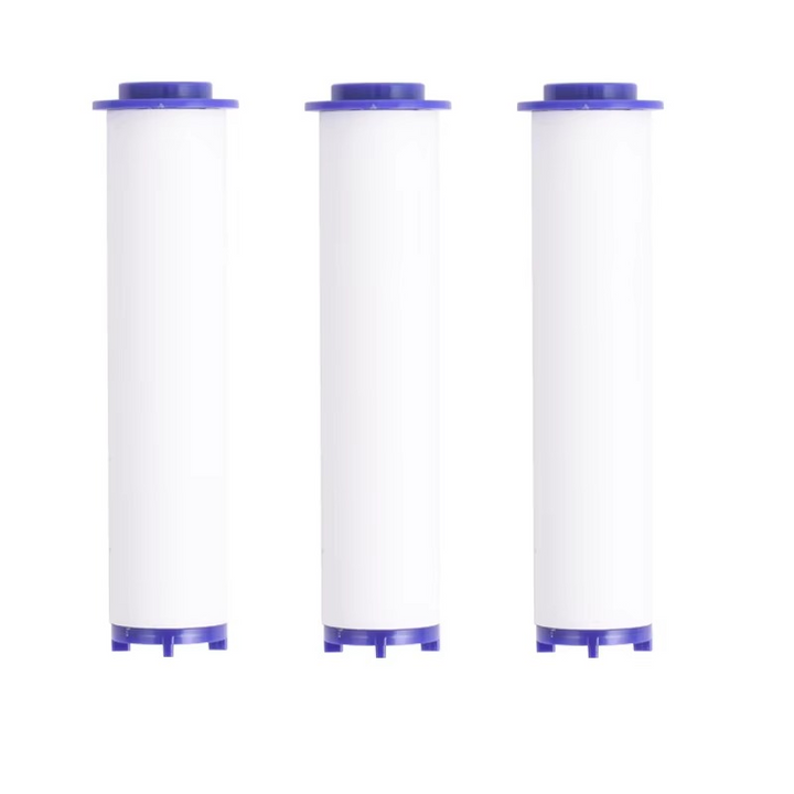Shower filter cartridge for healthier skin & hair, reducing chlorine & hard water minerals.