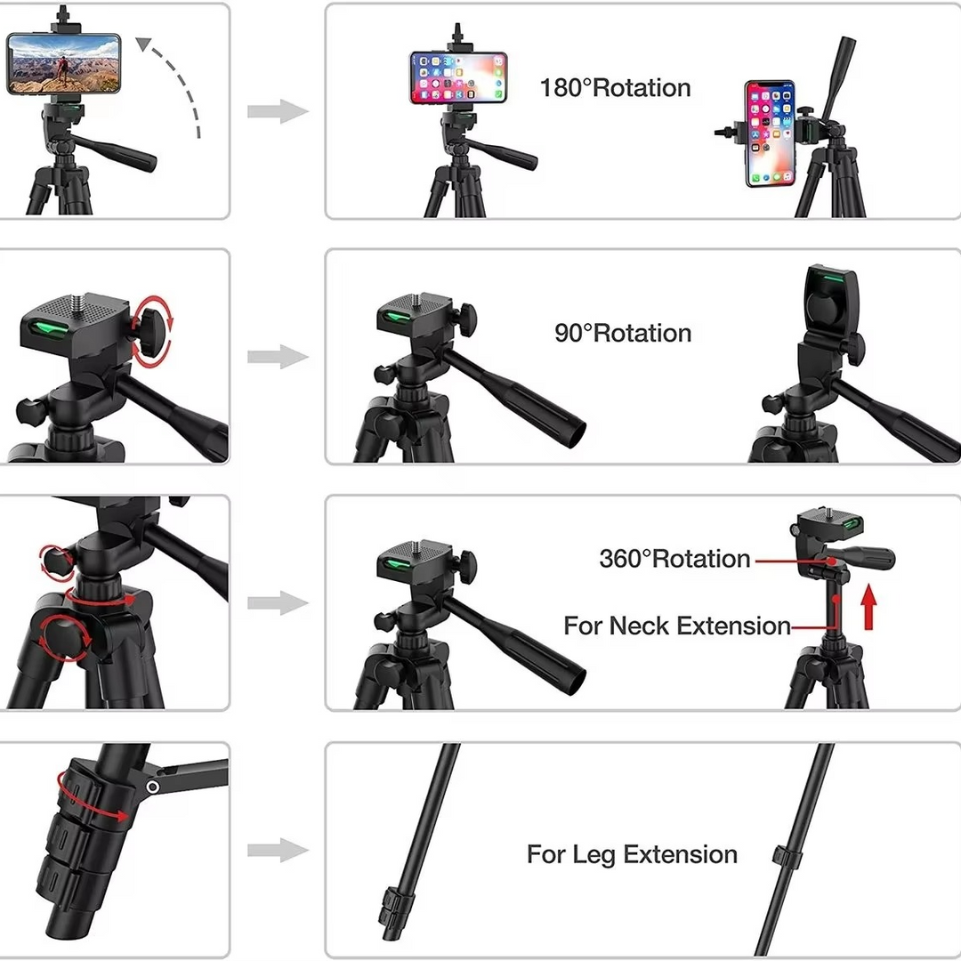 Stable photography accessory: Universal camera & phone tripod stand with remote for sharp photos.