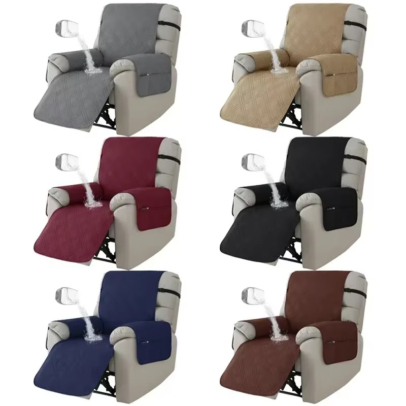 Pet friendly waterproof anti-slip recliner slipcover, universal fit for armchair protection & home decor.
