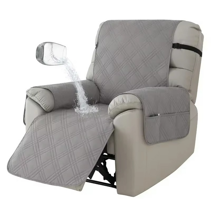 Waterproof single seater recliner cover, anti-slip design for furniture protection & pet friendly homes.