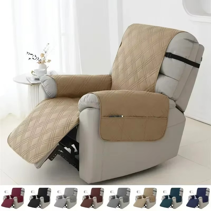 Universal anti-slip chair cover, waterproof recliner protector for spills, pet hair, and wear.