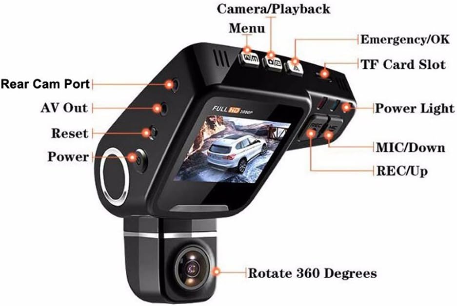 Hidden 1080P dash cam with 170° wide angle lens, perfect for comprehensive road coverage