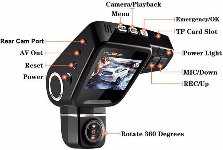 Hidden 1080P dash cam with 170° wide angle lens, perfect for comprehensive road coverage
