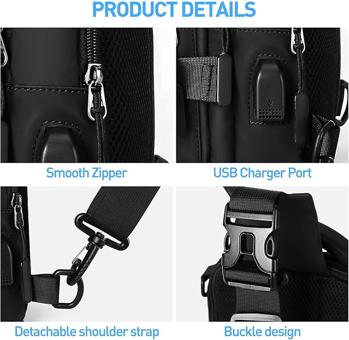 Unisex hiking backpack, a compact crossbody sling design in resistant nylon material