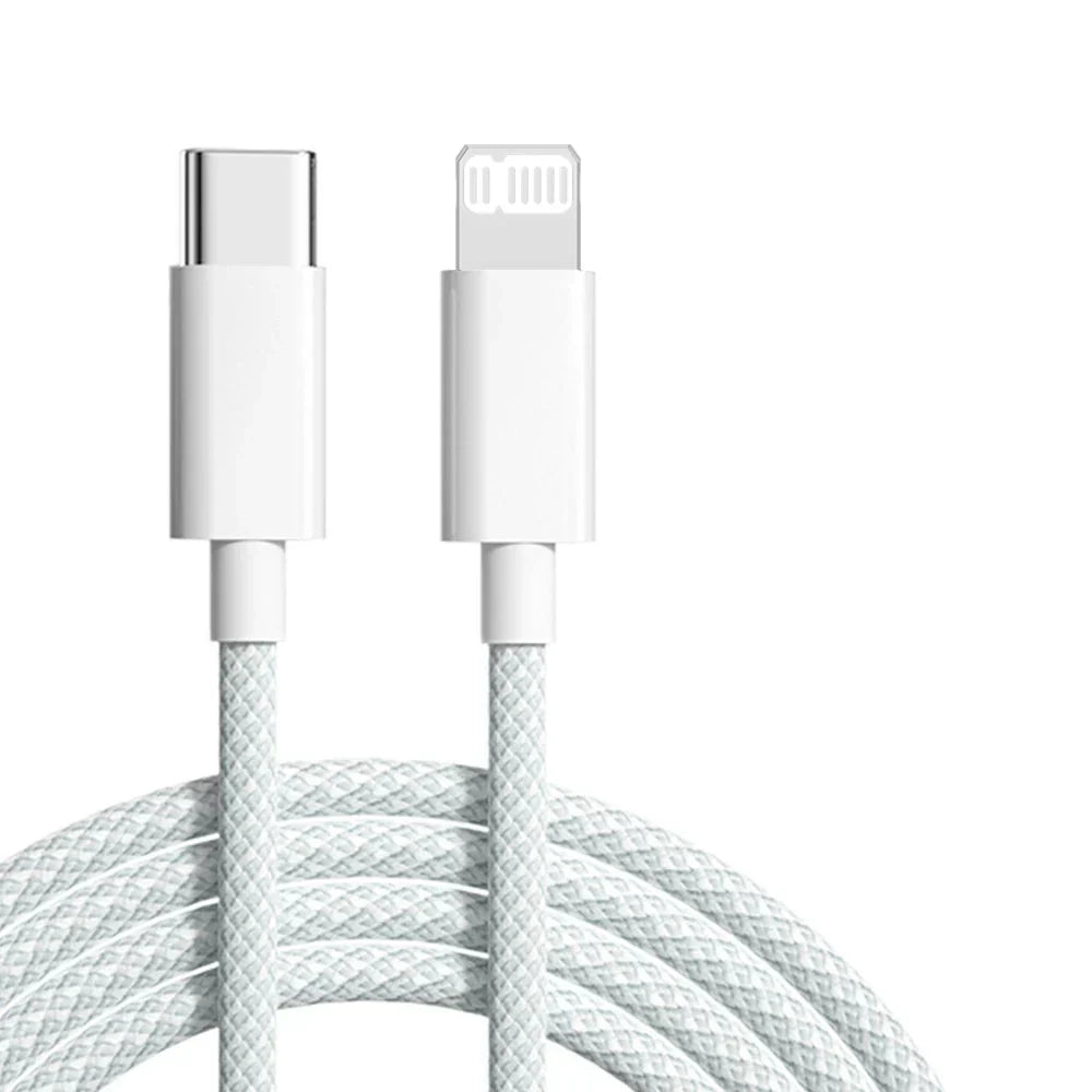 Lumeo USB-C Lightning charging cable (2-pack) showcasing its robust build, top tech accessory for fast charging.