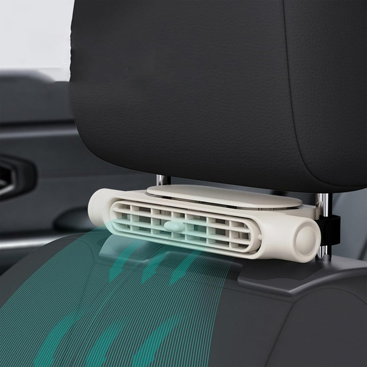 USB car cooling fan with headrest mount, 3 speeds, for portable auto cooling