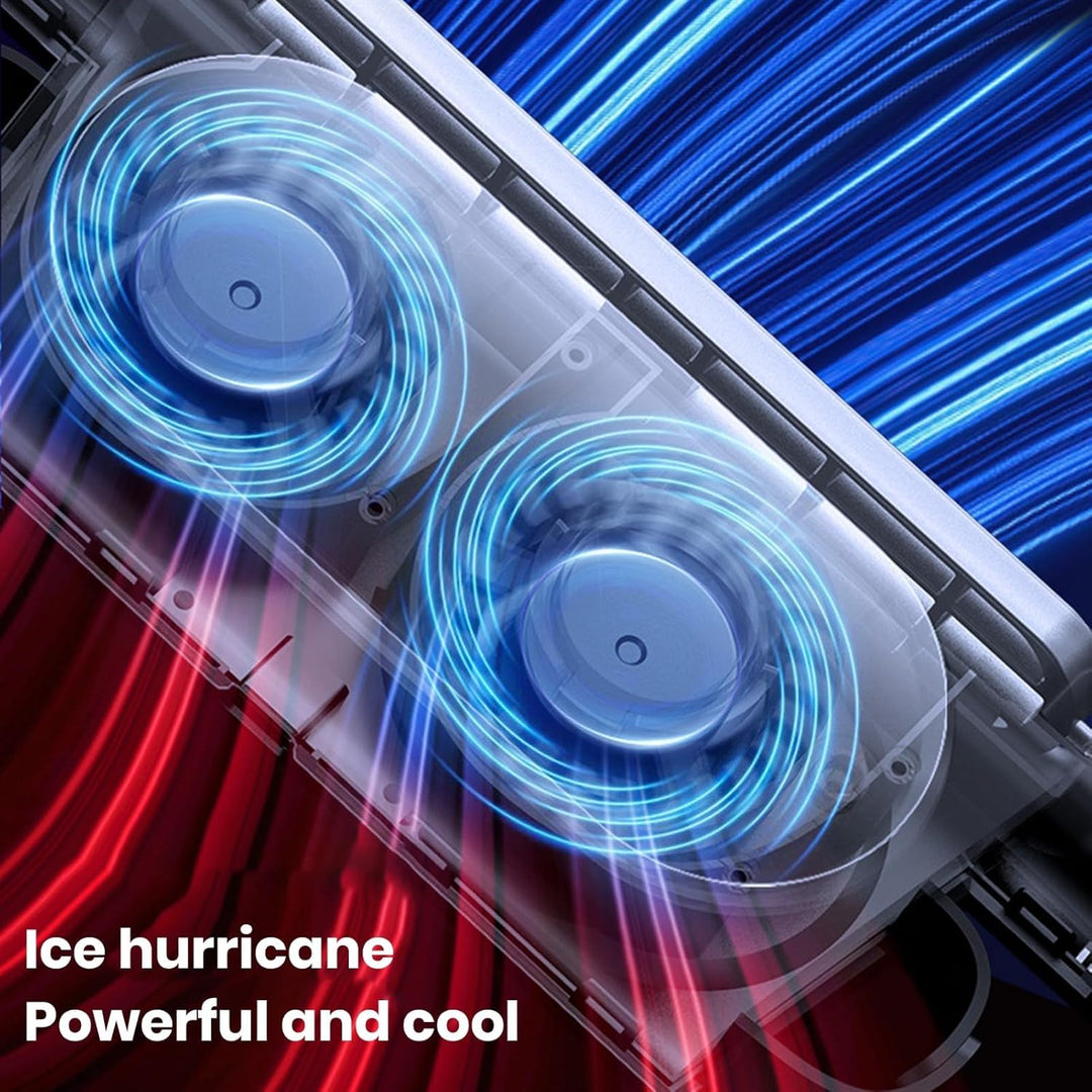 Portable USB car cooling fan, 3 speeds, attaches to headrest for personal comfort