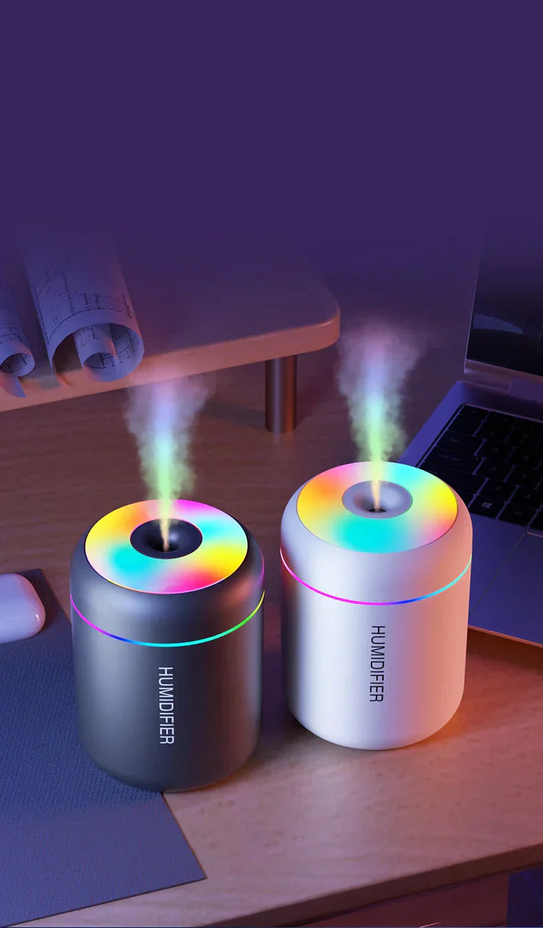Bedroom USB humidifier with aromatherapy, creating a relaxing ambiance
