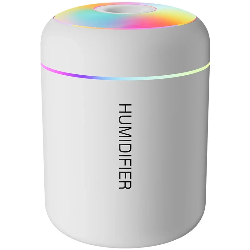 Compact USB humidifier with LED, great for travel, car, and office aromatherapy