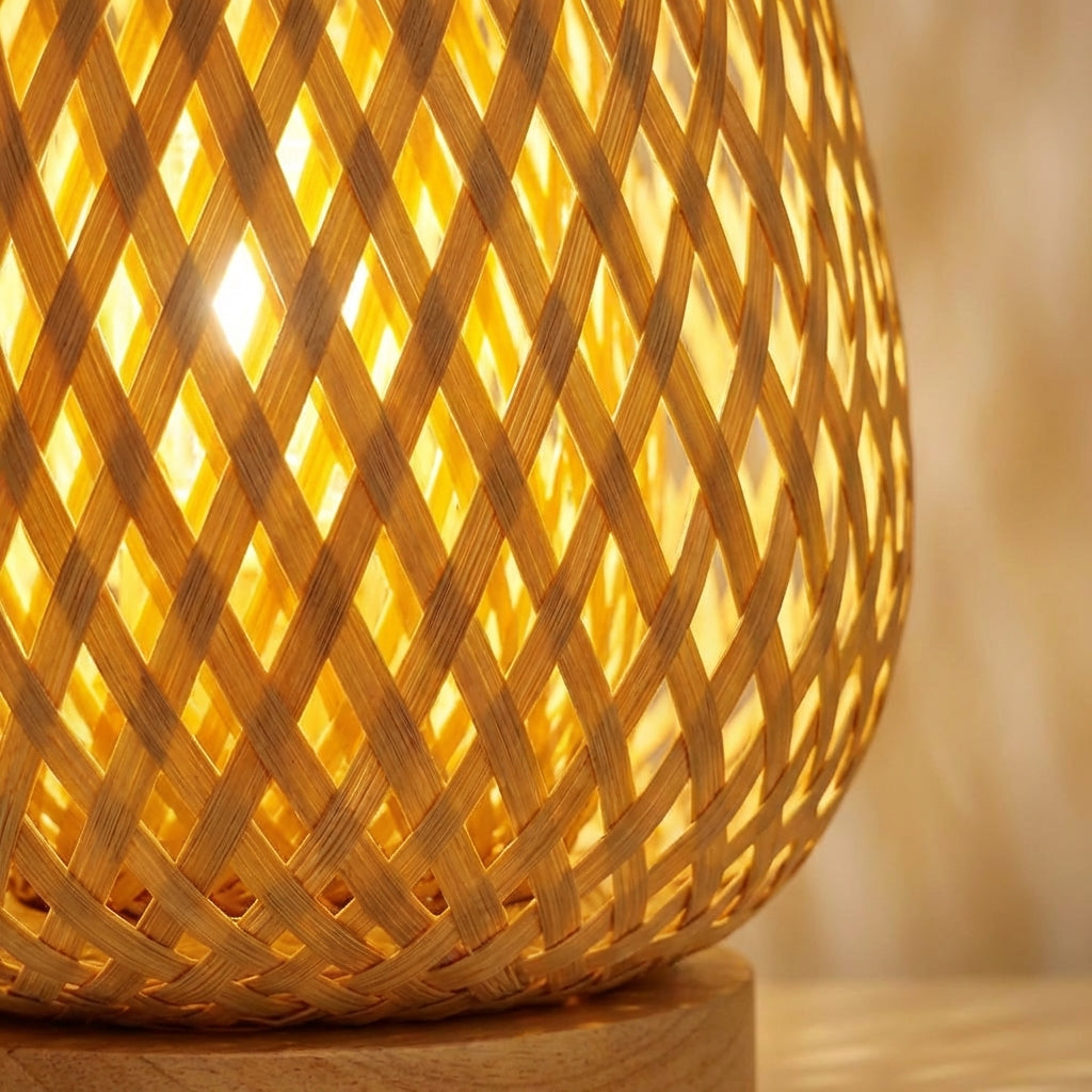 Solivue USB powered desk lamp made from sustainable bamboo, ideal for a modern workspace.