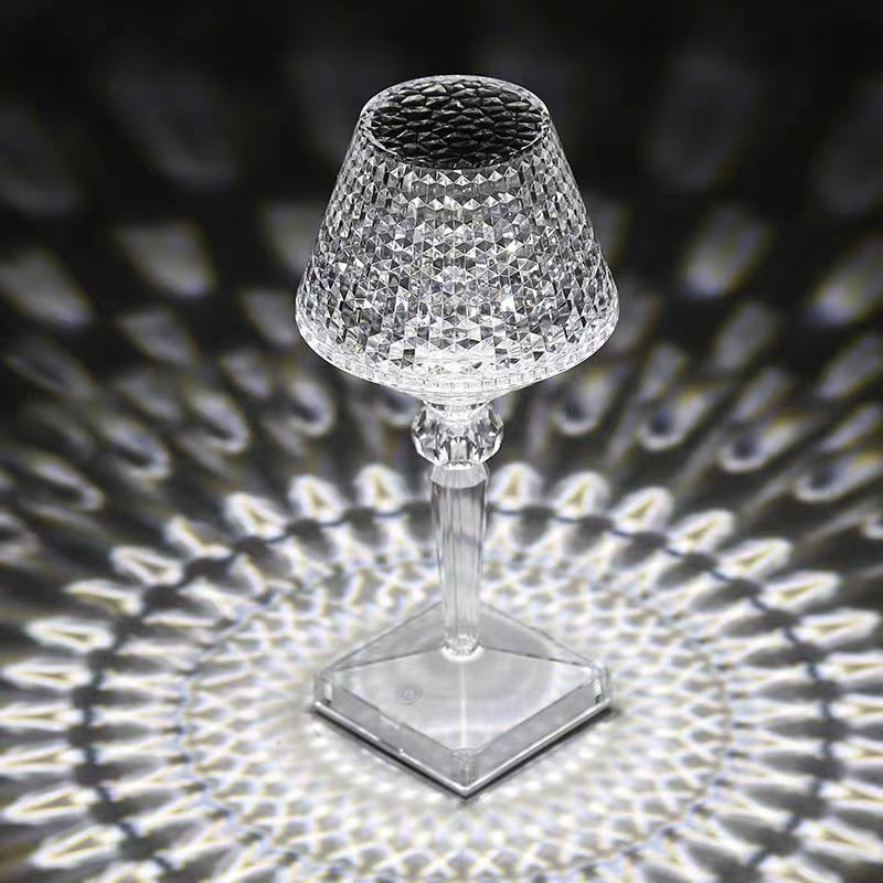 Portable USB-powered crystal lamp, casting beautiful light patterns, suitable for indoor and outdoor use.