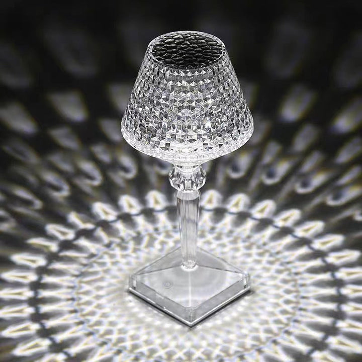 Portable USB-powered crystal lamp, casting beautiful light patterns, suitable for indoor and outdoor use.