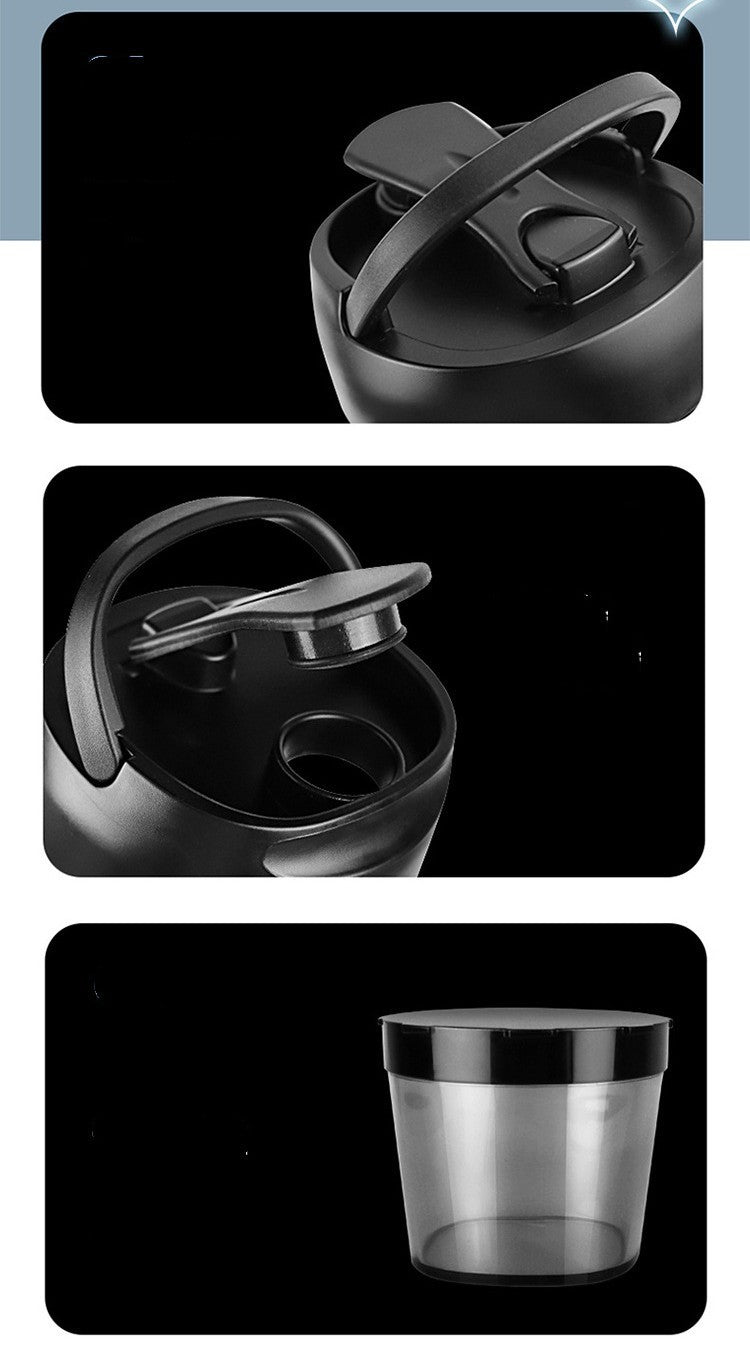 Sleek electric protein shaker, USB powered, ensuring perfectly blended, lump-free nutrition every time.
