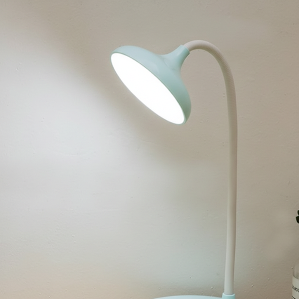 LumaEase LED desk lamp with touch control, white, rechargeable, ideal for compact workspaces