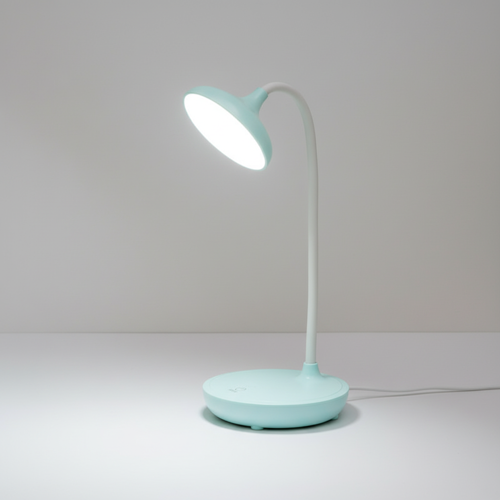 Flexible LED reading light, USB-powered, touch-control, sleek design for bedside or desk