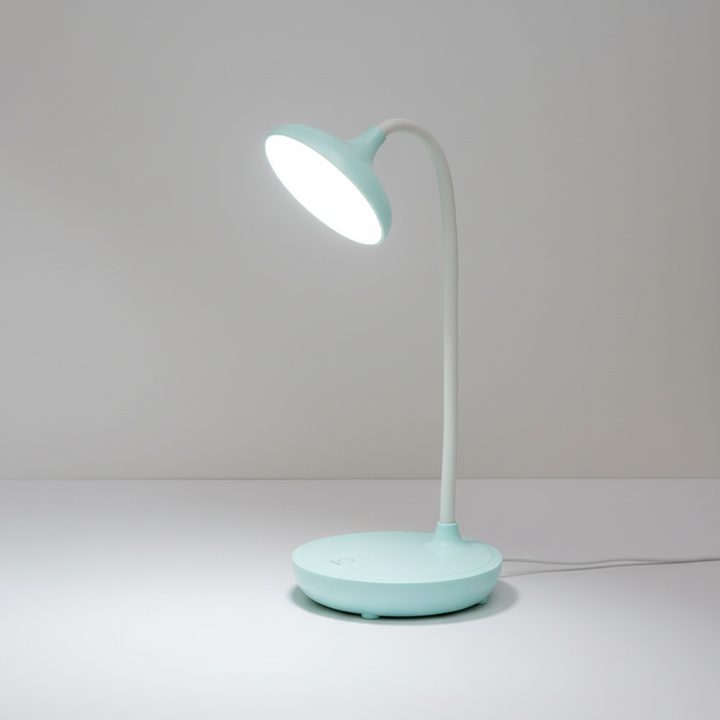 Flexible LED reading light, USB-powered, touch-control, sleek design for bedside or desk