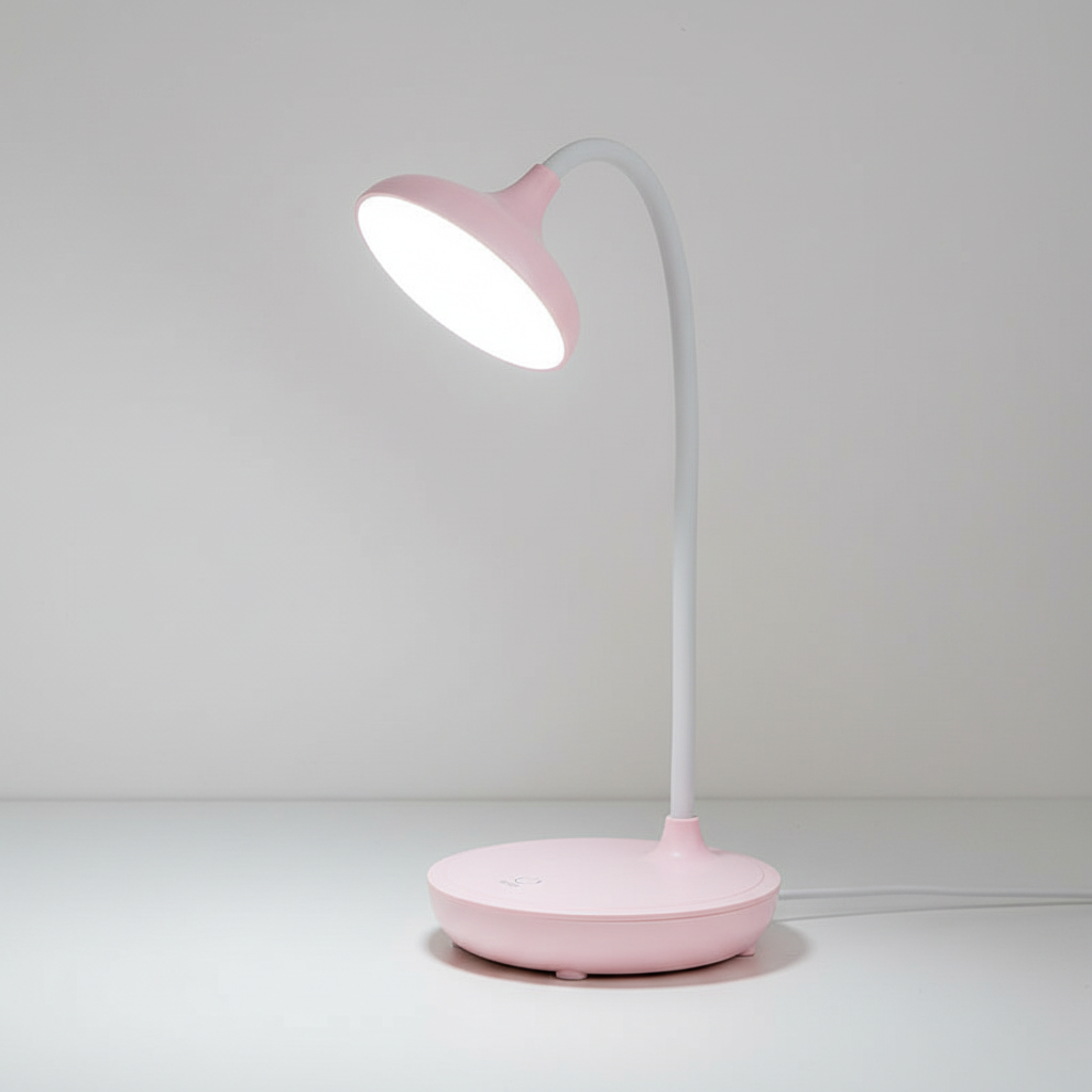 Modern white USB rechargeable LED desk lamp, portable lighting solution for any area