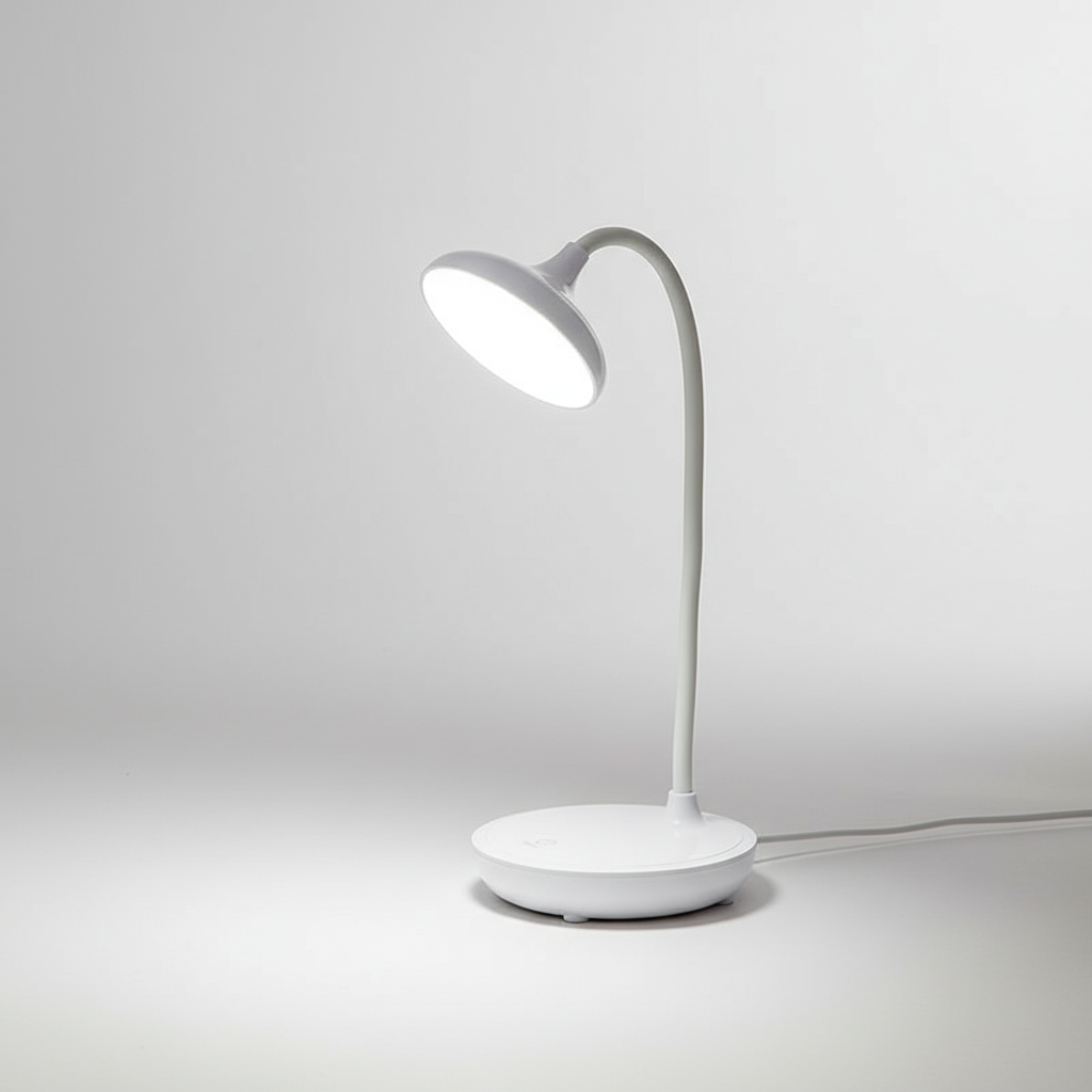 Adjustable LED desk lamp, USB rechargeable, touch dimmable, optimal for studying or computer
