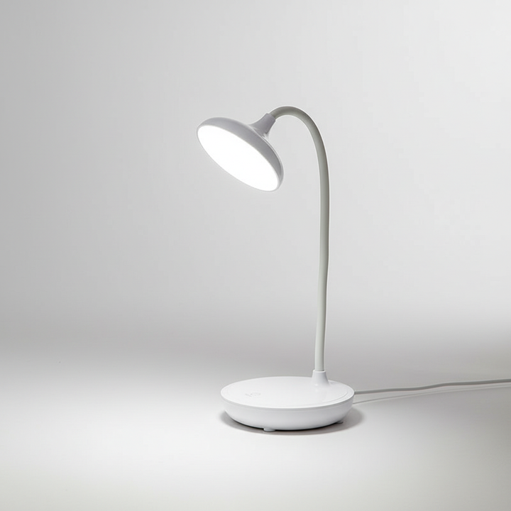 Adjustable LED desk lamp, USB rechargeable, touch dimmable, optimal for studying or computer