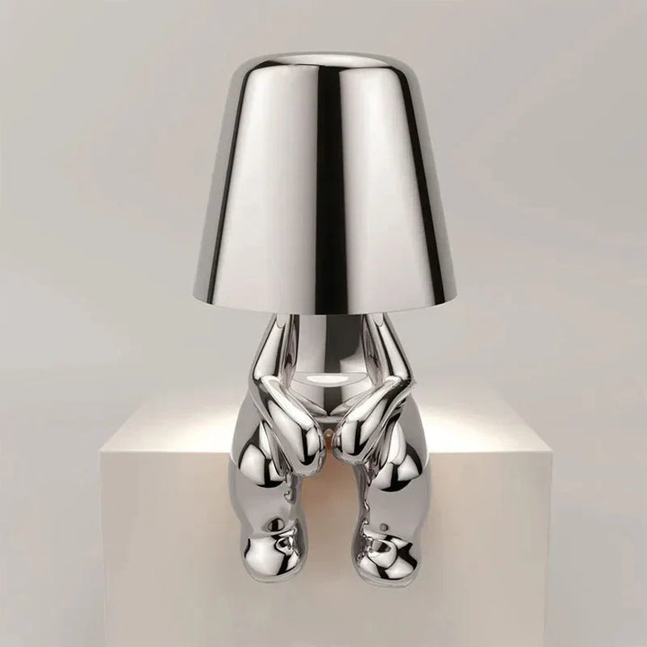Wireless LED table lamp, unique geometric design, provides soft ambient light