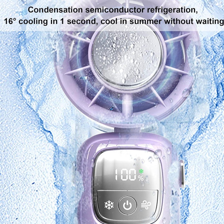 Battery-powered portable fan with LED display, 100 adjustable speeds, USB charging capability