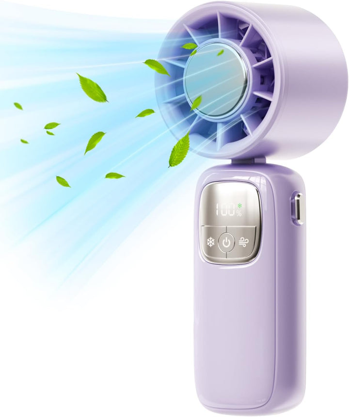 Ultra-portable USB fan, foldable design, LED display for 100 speed adjustments