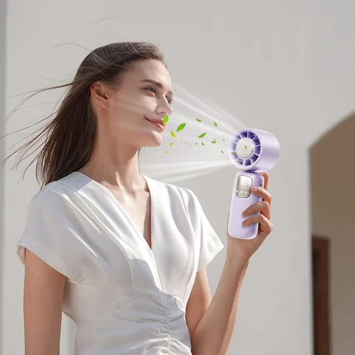 Travel-friendly USB fan, LED screen, 100 precise speed controls, rechargeable